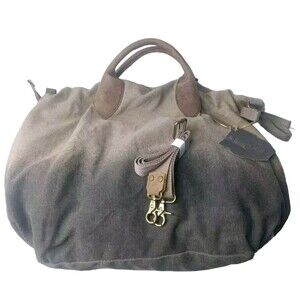 Jesslyn Blake Shoulder Tote Canvas Duffle Bag Large Weekender Ewing Brown